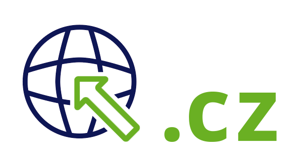 Internet landcode Tsjechië .cz - donkerblauwe open wereldbol - groene pijl - groene internetextensie op transparante achtergrond - 600 * 337 pixels 